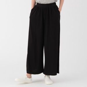 Muji Modal Cotton Wide Leg Pants Black